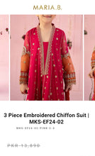 Load image into Gallery viewer, Mariab Shirt/Frock Embroidered Chiffon