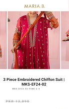 Load image into Gallery viewer, Mariab Shirt/Frock Embroidered Chiffon