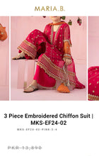 Load image into Gallery viewer, Mariab Shirt/Frock Embroidered Chiffon