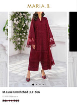 Load image into Gallery viewer, Mariab Fabric Luxe Tarkashi Schiffli Embroidered Lawn