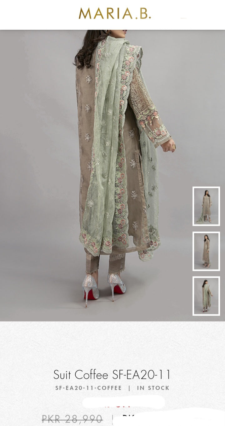 Mariab Fabric Embroidered Organza