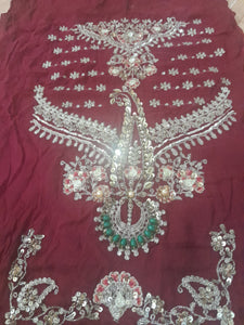 Mariab Panels & Sleeve Set Hand work