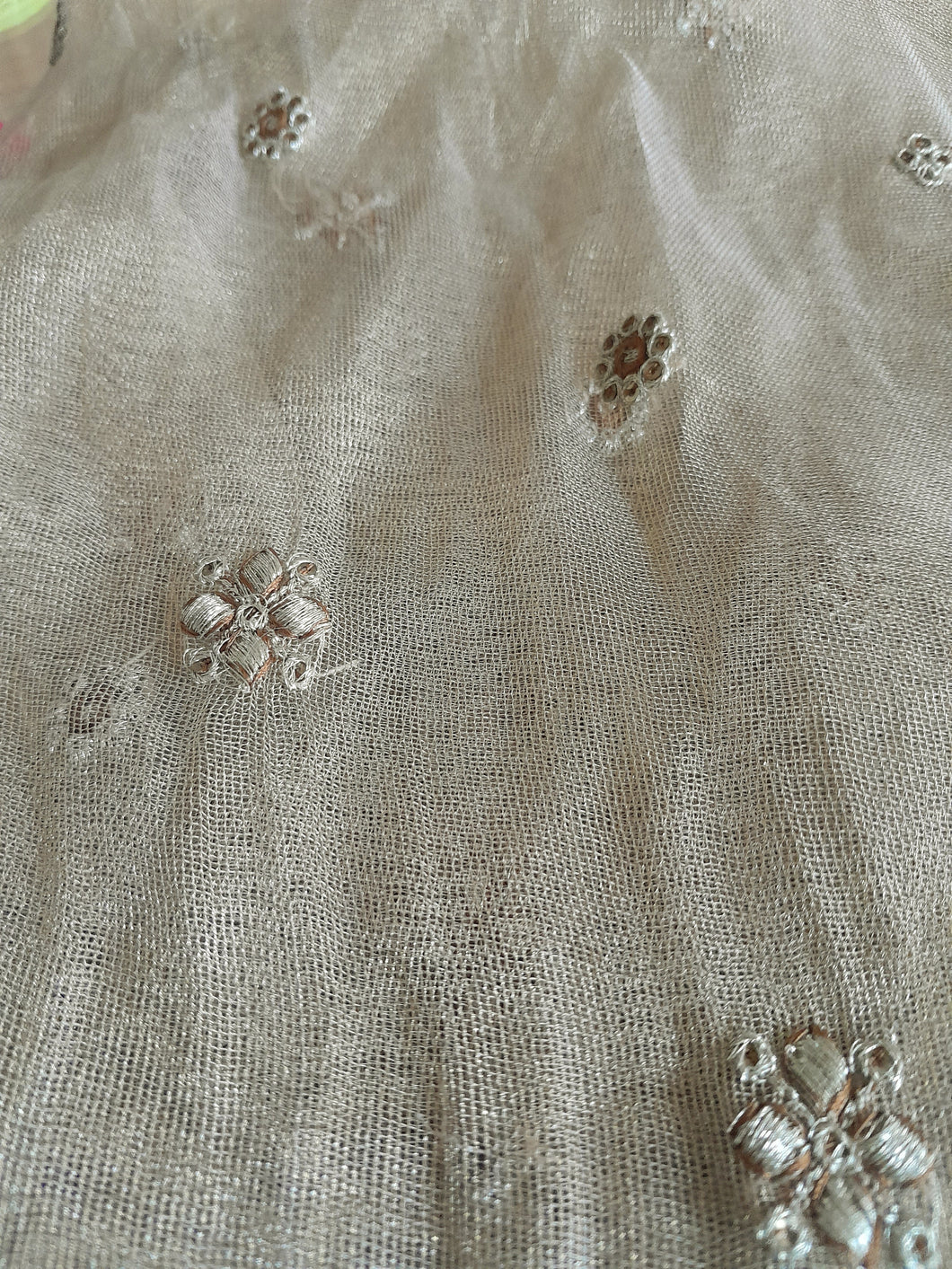 Mariab Fabric Embroidered Zari  cotton Net