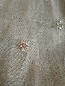 Mariab Fabric Embroidered Zari  cotton Net