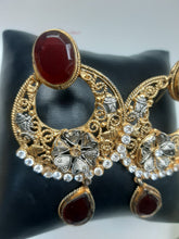 Load image into Gallery viewer, Egyptian gold plated Ruby Earings
