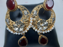 Load image into Gallery viewer, Egyptian gold plated Ruby Earings
