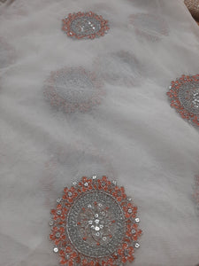 Mariab Fabric Embroidered Net
