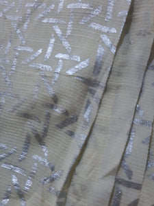 Maryam hussain Fabric Foil Printed Raw Silk