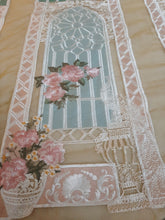 Load image into Gallery viewer, Crimson Neckline Panel Silk-Applic Embroidered
