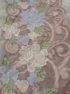 Mariab Patch Raw Silk Appliaced