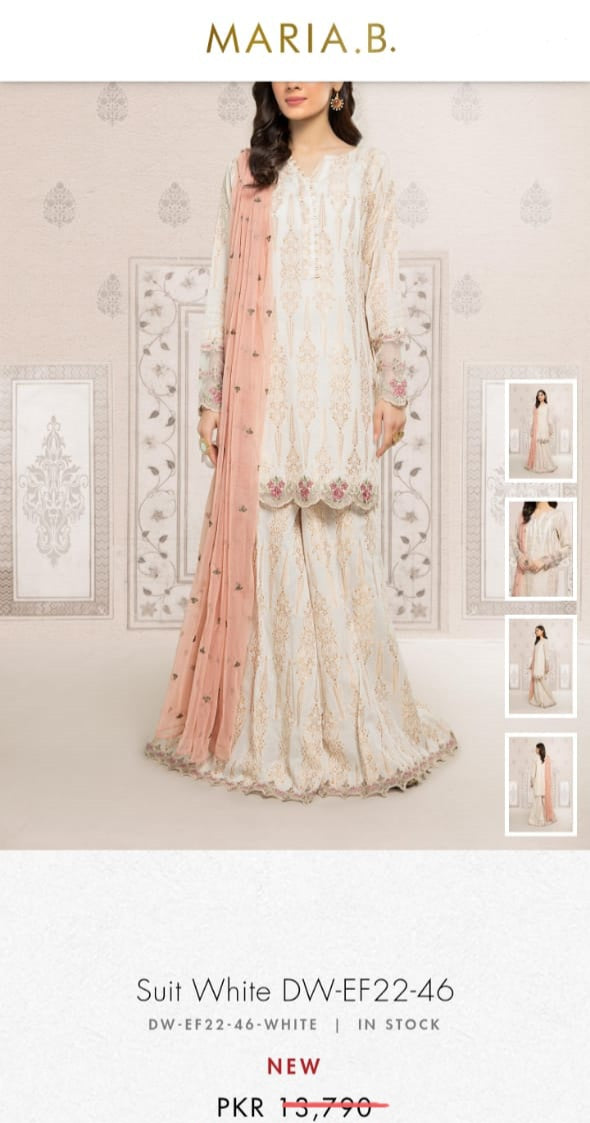Mariab Duppta Embroidered Net