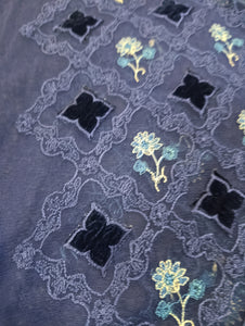 Mariab Front Luxe velvet applique Net