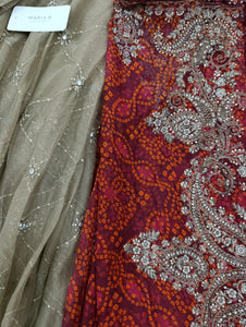 Mariab Saree Embroidered Chiffon