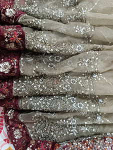 Mariab Saree Embroidered Chiffon
