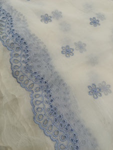 Mariab Duppta Luxe Chiffon Schiffli Embroidered