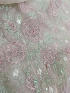 Mariab Fabric Luxe Embroidered Net Laser cut