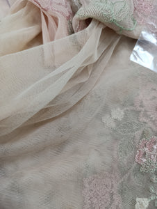 Mariab Fabric Luxe Embroidered Net Laser cut