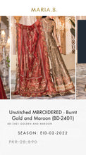 Load image into Gallery viewer, Mariab Fabric Shimmery cotton / Zari net
