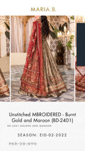 Load image into Gallery viewer, Mariab Fabric Shimmery cotton / Zari net

