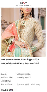 Maryam N Maria Dupatta Chatta Patti
