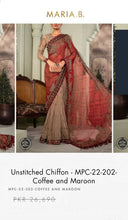 Load image into Gallery viewer, Mariab Saree Embroidered Chiffon
