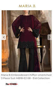 Mariab Duppta Embroidered chiffon