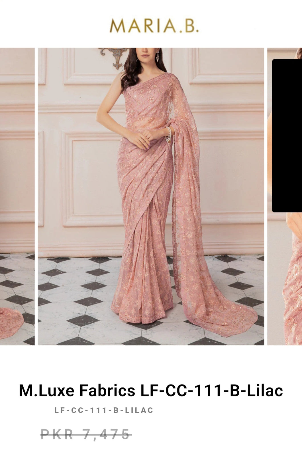 Mariab Fabric Luxe Embroidered Chiffon