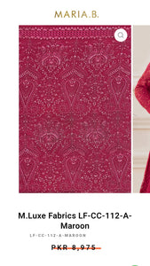 Mariab Fabric Luxe Chiffon Embroidered