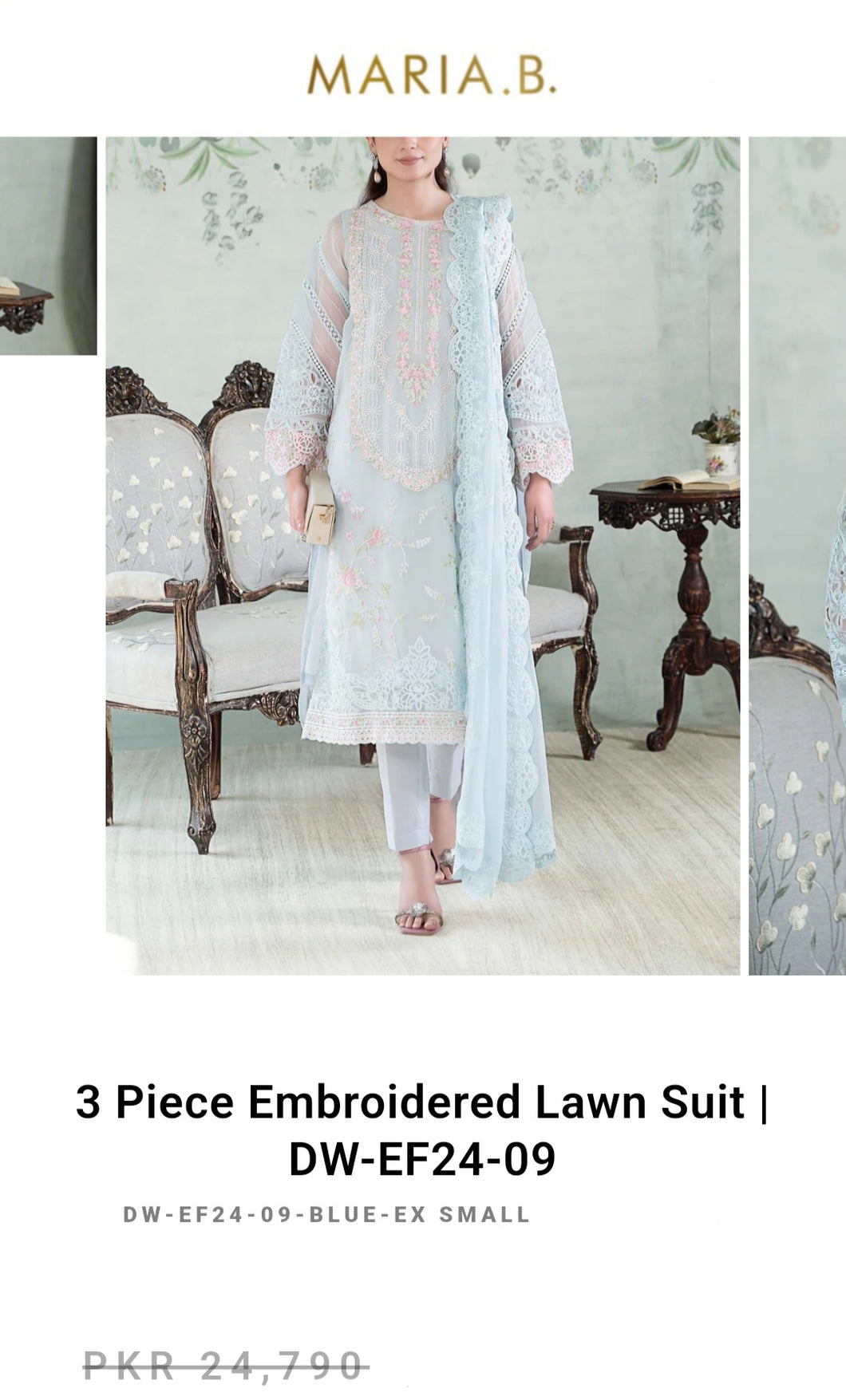 Mariab Front & Sleeves Patch luxury