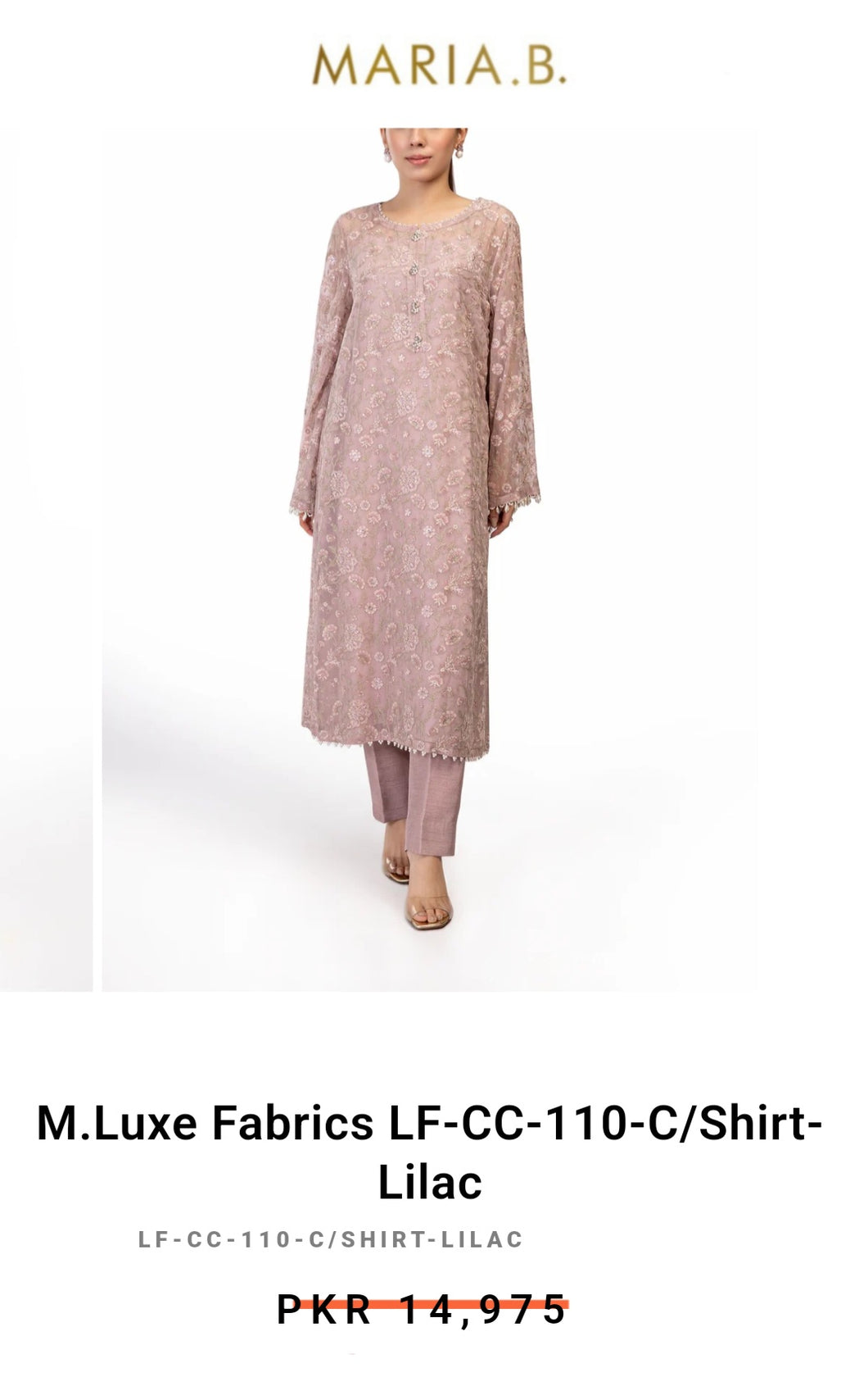 Mariab Fabric Luxe Embroidered Chiffon