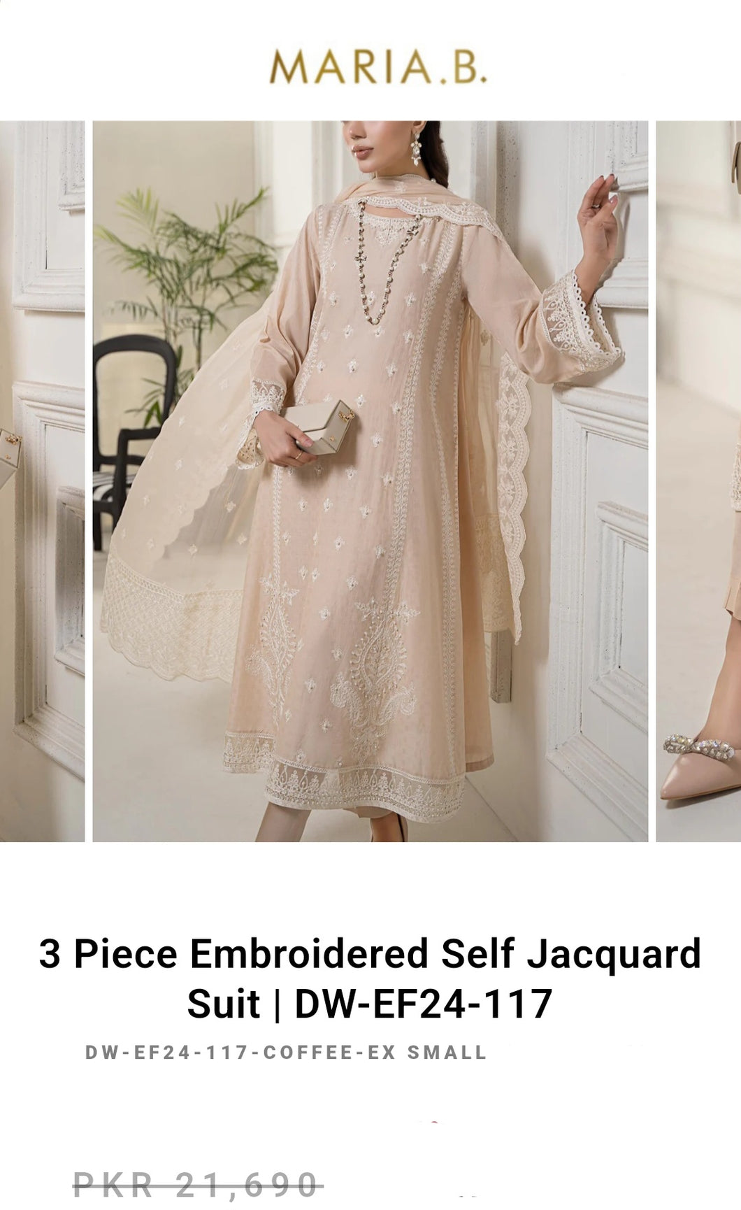 Mariab Frock Semi Stitched