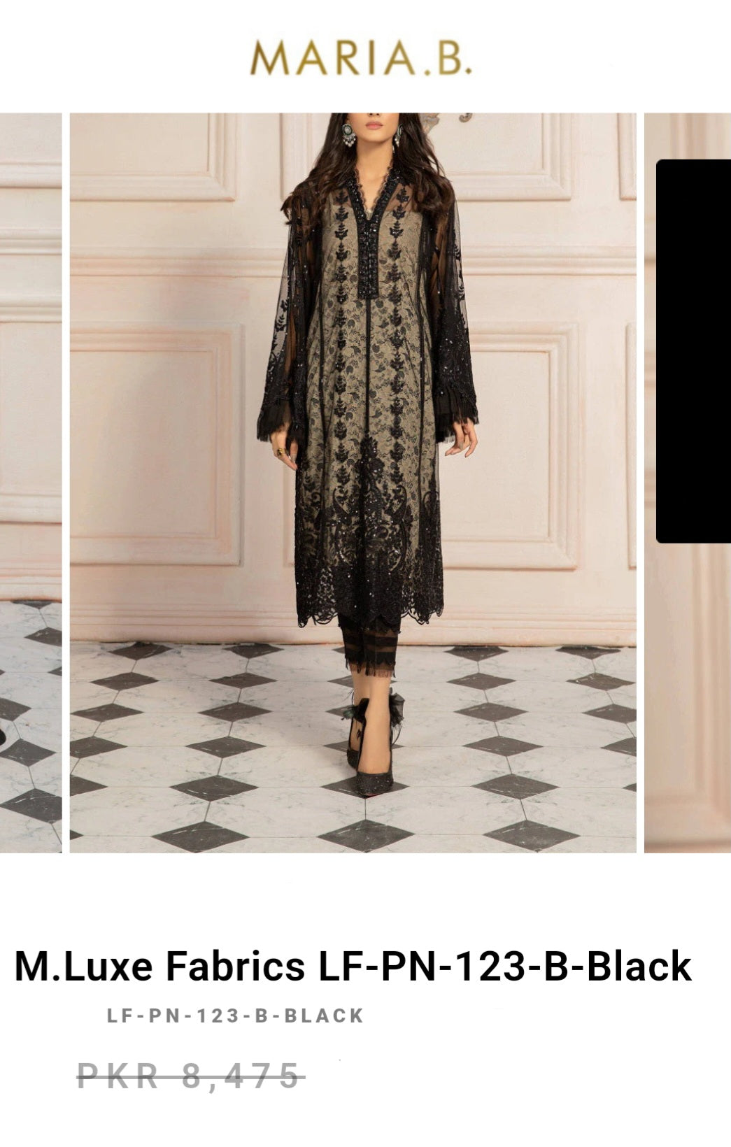 Mariab Luxe Shirt Embroidered Net