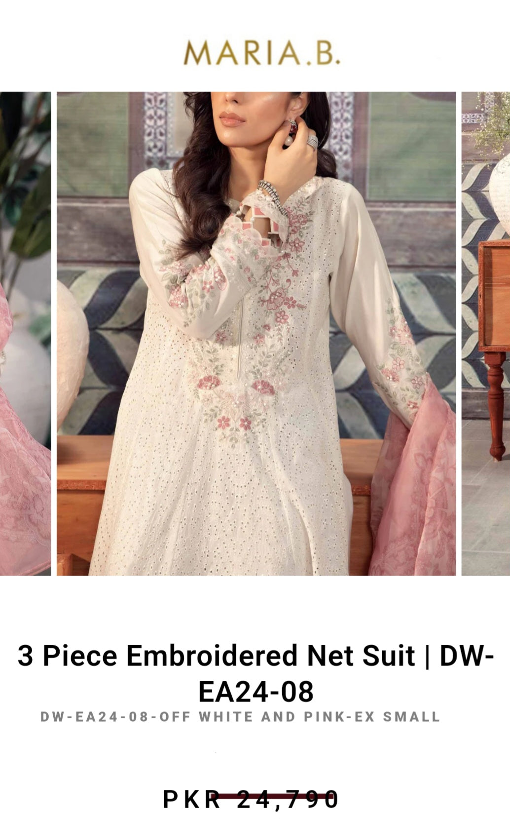 Mariab Neckline Pearl Embellished