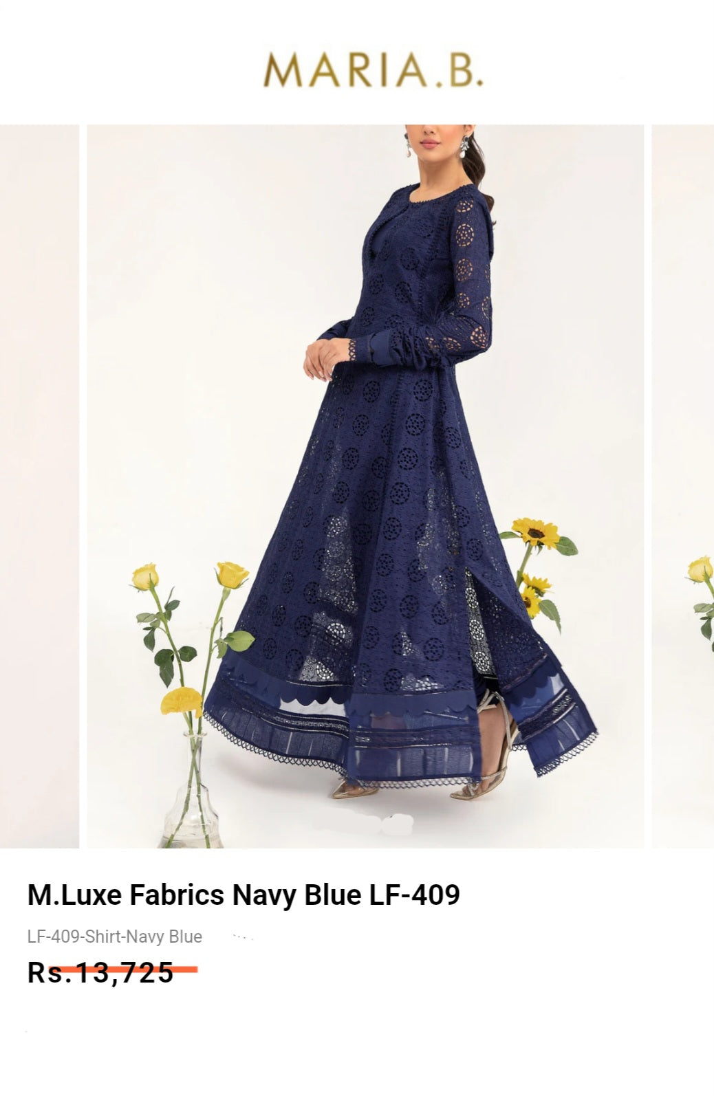 Mariab Fabric Luxe Schiffli Embroidered