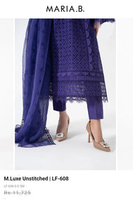 Mariab Fabric luxe Tarkashi Schiffli Embroidered Lawn