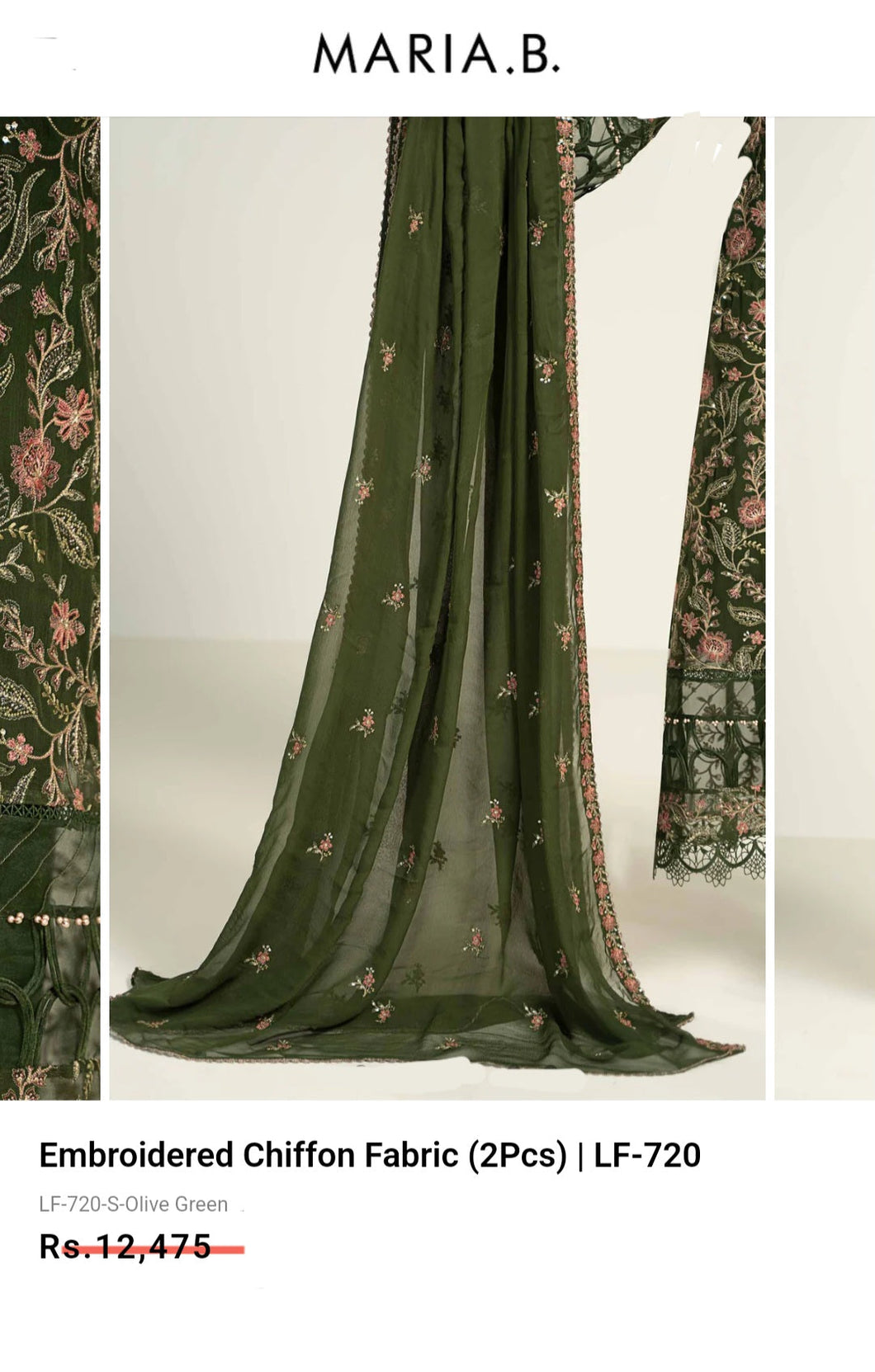 Mariab Duppta Luxe Chiffon Embroidered