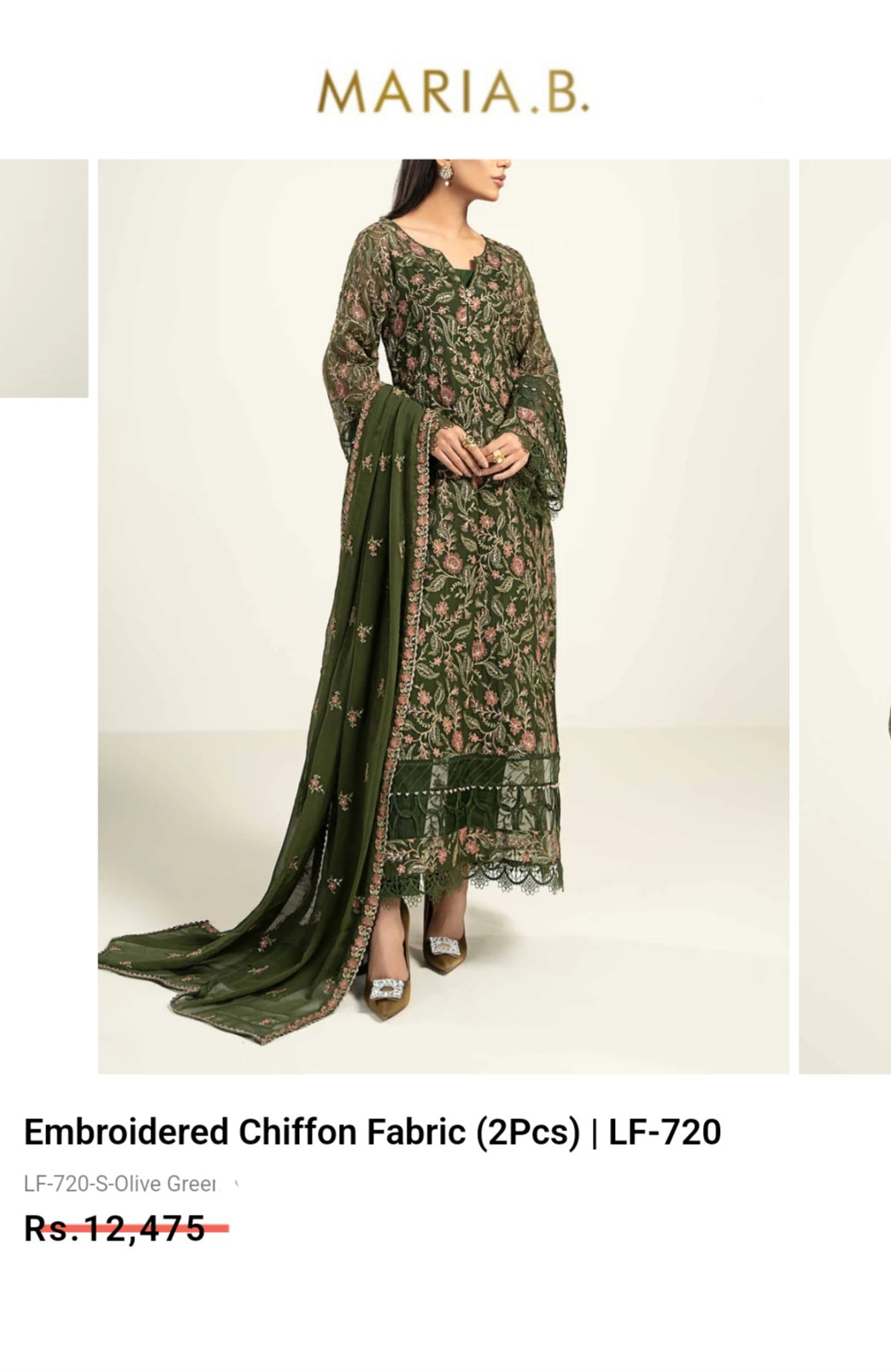 Mariab Fabric Luxe Chiffon Embroidered