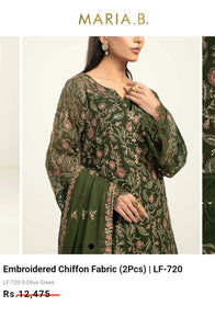 Mariab Fabric Luxe Chiffon Embroidered