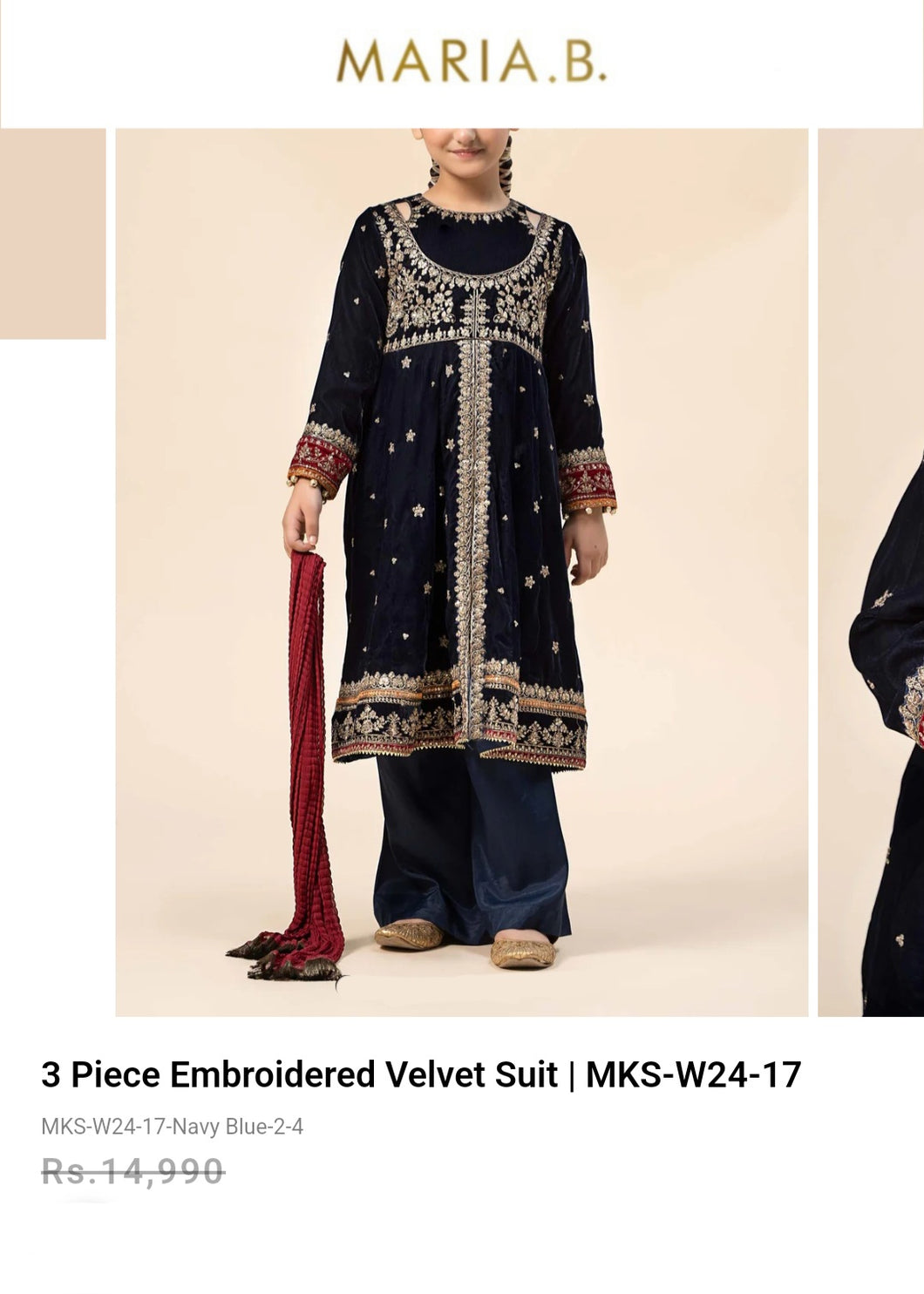Mariab 2-Piece Velvet Ready to wear