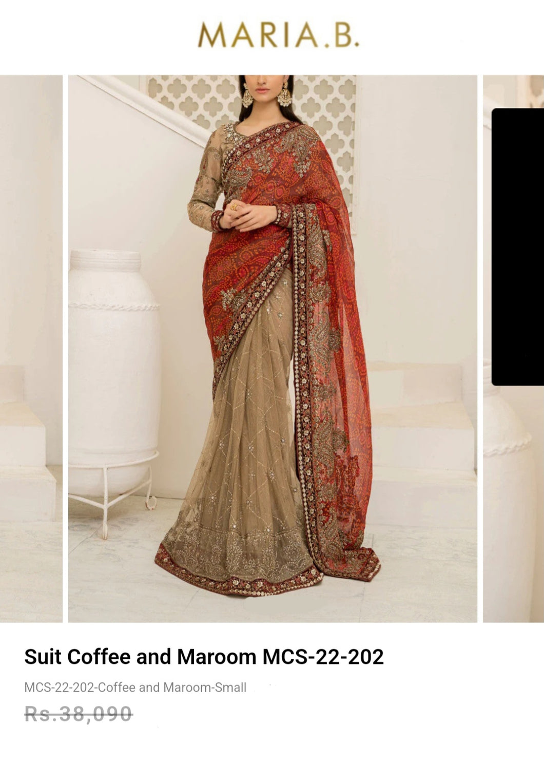 Mariab Saree Embroidered Chiffon