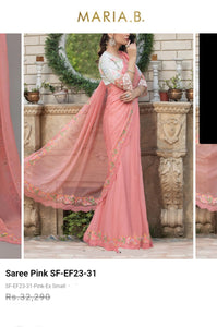 Mariab Saree Embroidered Chiffon