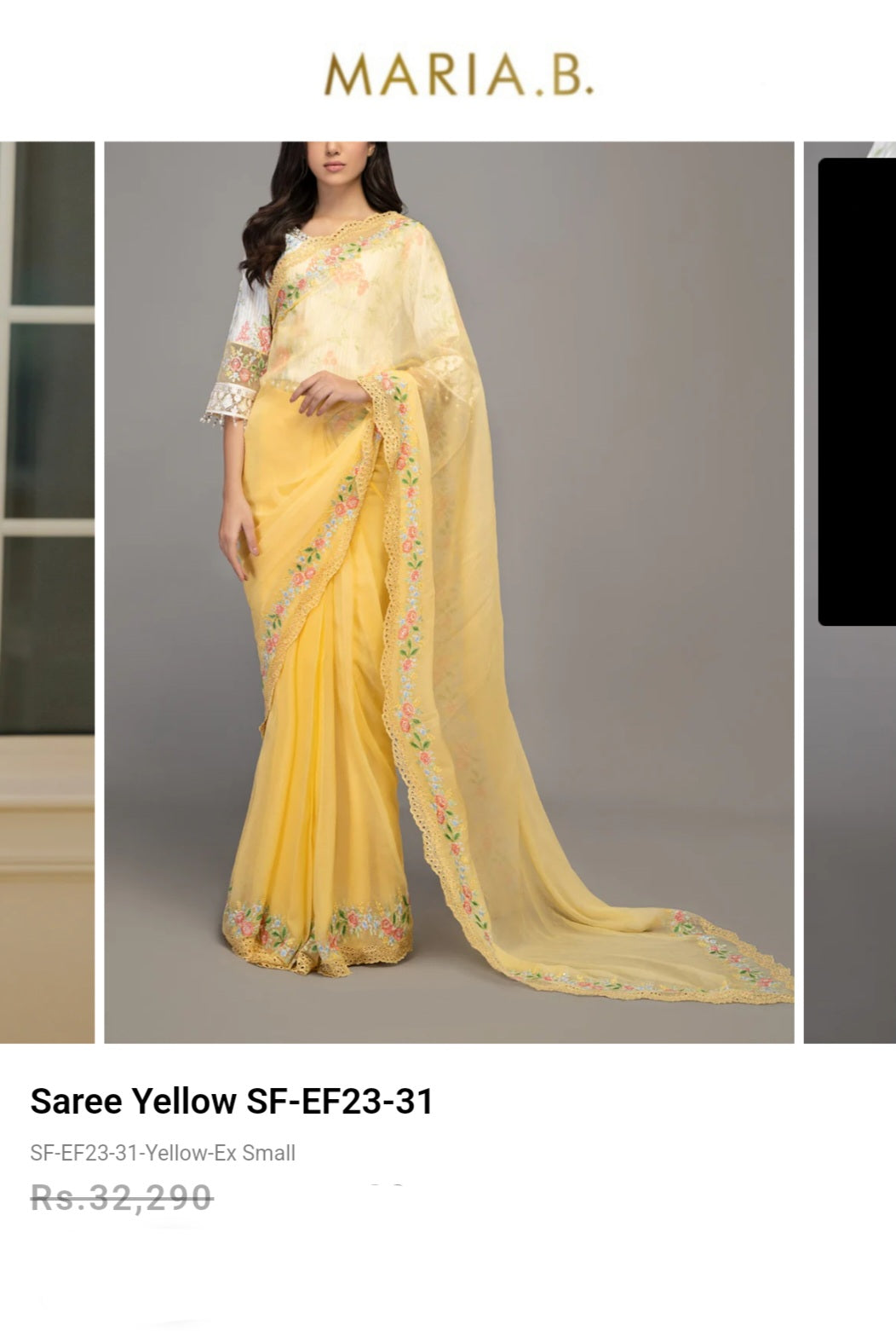 Mariab Saree Ready to Wear Embroidered Chiffon