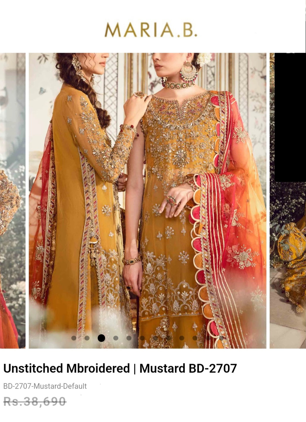 Mariab Duppta Embroidered Organza