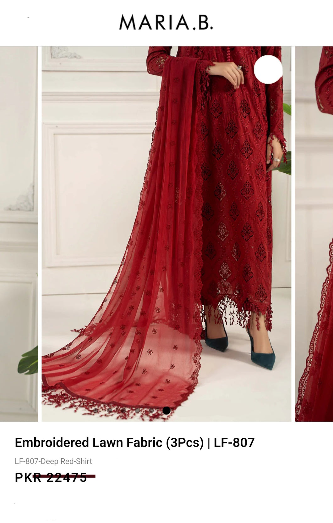 Mariab Duppta Luxe Chiffon Schiffli Embroidery