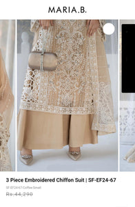 Mariab 4-Piece Ready to Wear Chiffon Hand work Embellished