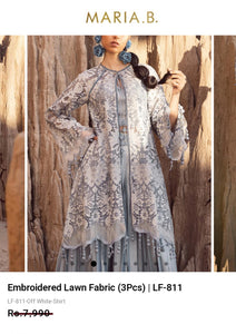 Mariab Shirt Luxe Schiffli Embroidery With Laser Cut