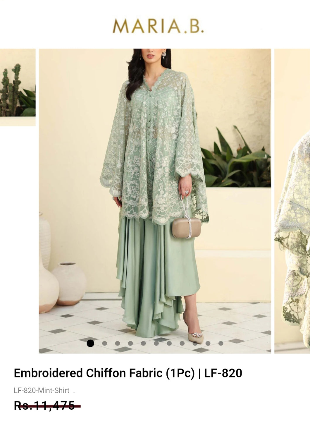 Mariab Fabric Luxe Embroidered Chiffon
