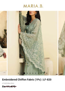 Mariab Fabric Luxe Embroidered Chiffon