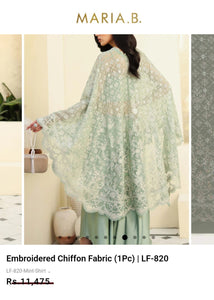Mariab Fabric Luxe Embroidered Chiffon
