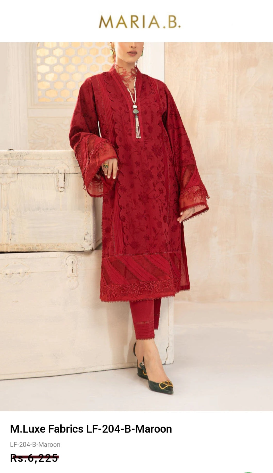 Mariab Luxe Shirt Chain embroidered Lawn